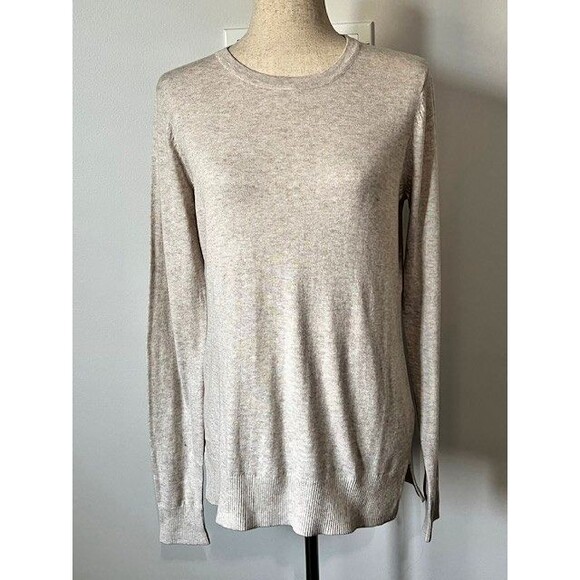 Womens Old Navy Cotton Crewneck Long Sleeve Sweater Size M Tall Cream NWT - Picture 2 of 11